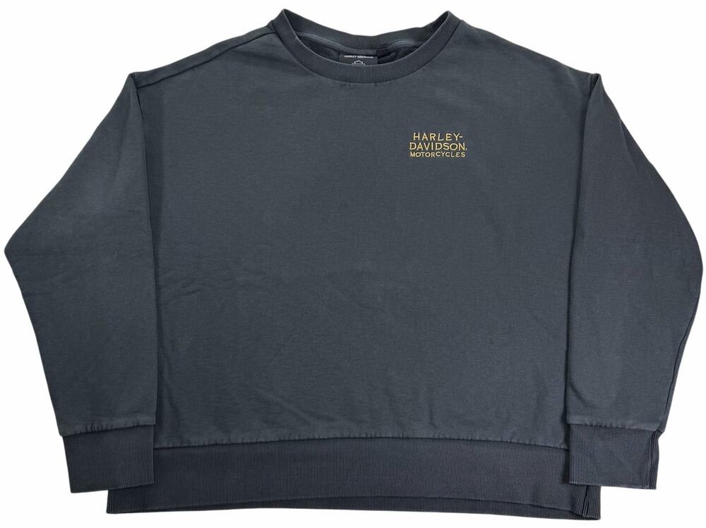 Harley Davidson Black Crewneck Women's 2XL Eagle Graphic Pullover Sweatshirt
